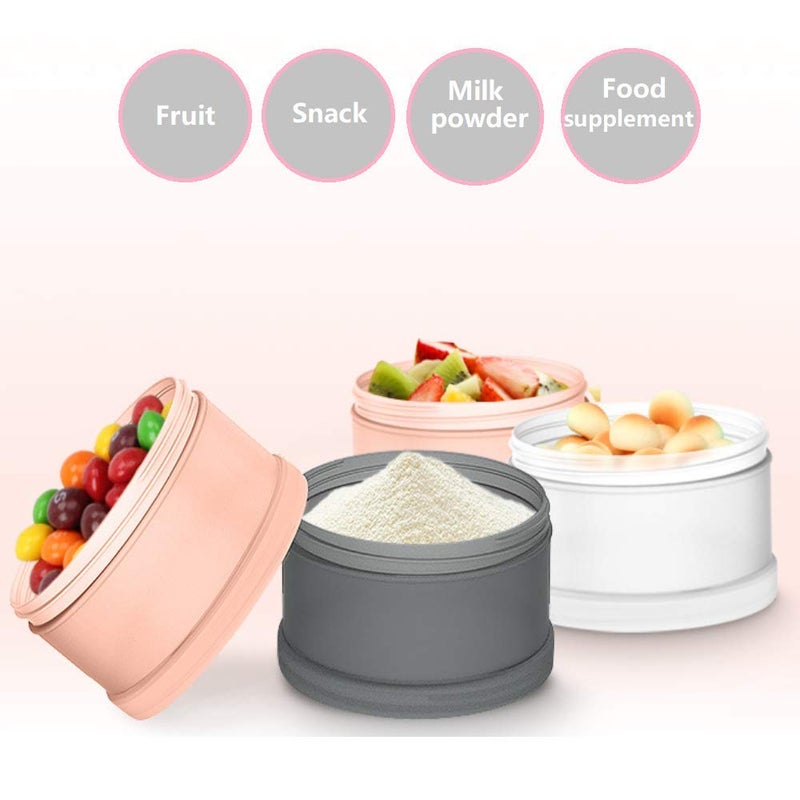 Kaptin Formula Dispenser,Non-Spill Portable Stackable Baby Milk Powder Dispenser,Snack Storage Container,BPA Free,4 Feeds (Pink) - Image 4